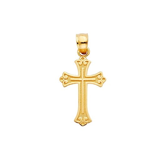 Easter 13 x 8 mm Fine Jewelry for Men & Women Religious Charm Pendant Christmas & All Occasions High Polished Finish 14K Gold Tiny Cross Pendant Ideal Gift for Birthday 0.5 Grams Easter 13 x 8 mm Fine Jewelry for Men & Women Religious Charm Pendant Christmas & All Occasions High Polished Finish 14K Gold Tiny Cross Pendant Ideal Gift for Birthday 0.5 Grams